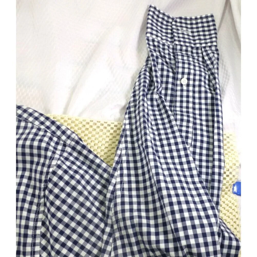 Abercrombie & Fitch Navy Blue‎ Gingham Check Button Down Casual Shirt Xxl Preppy
